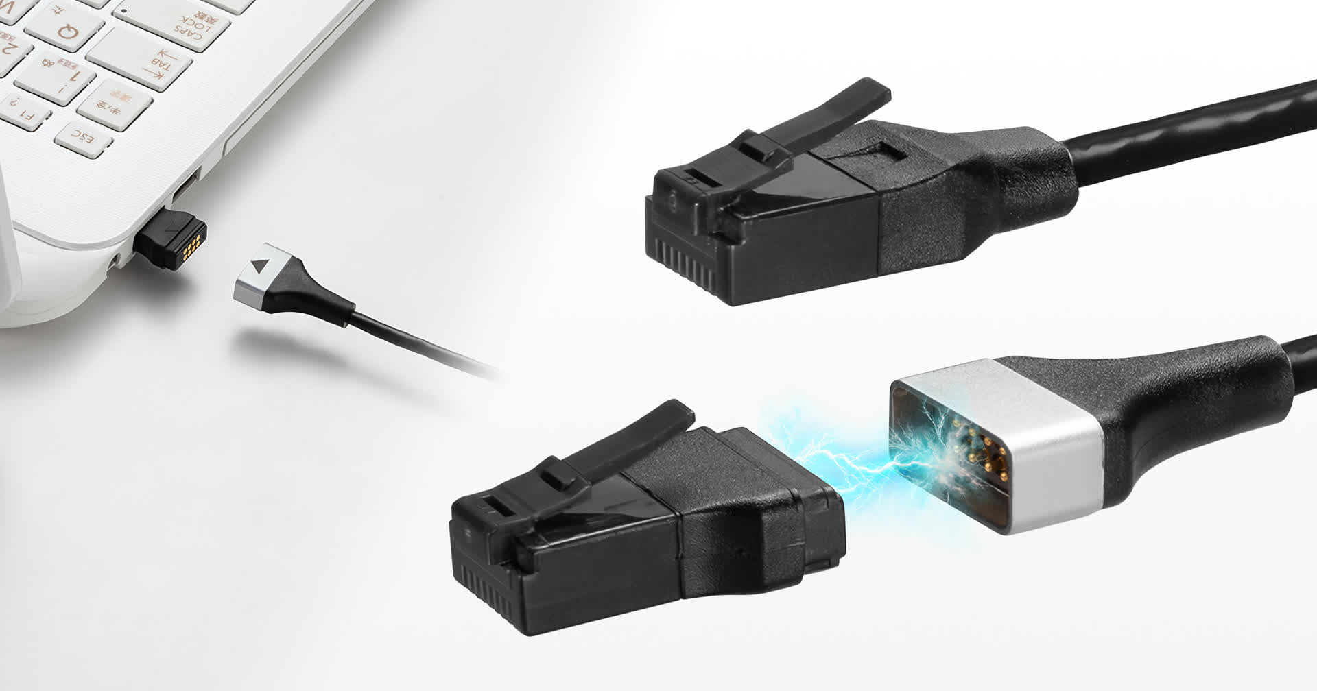 Detachable Ethernet cable brings magnetic convenience to networking